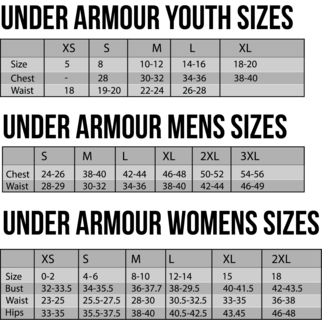 Lacrosse Arel Size Chart Under Armour Size Chart 4x