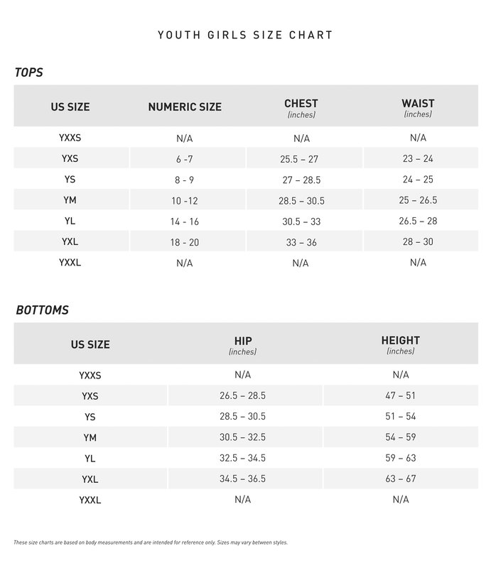 reebok gloves size chart