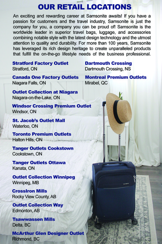 samsonite toronto premium outlet