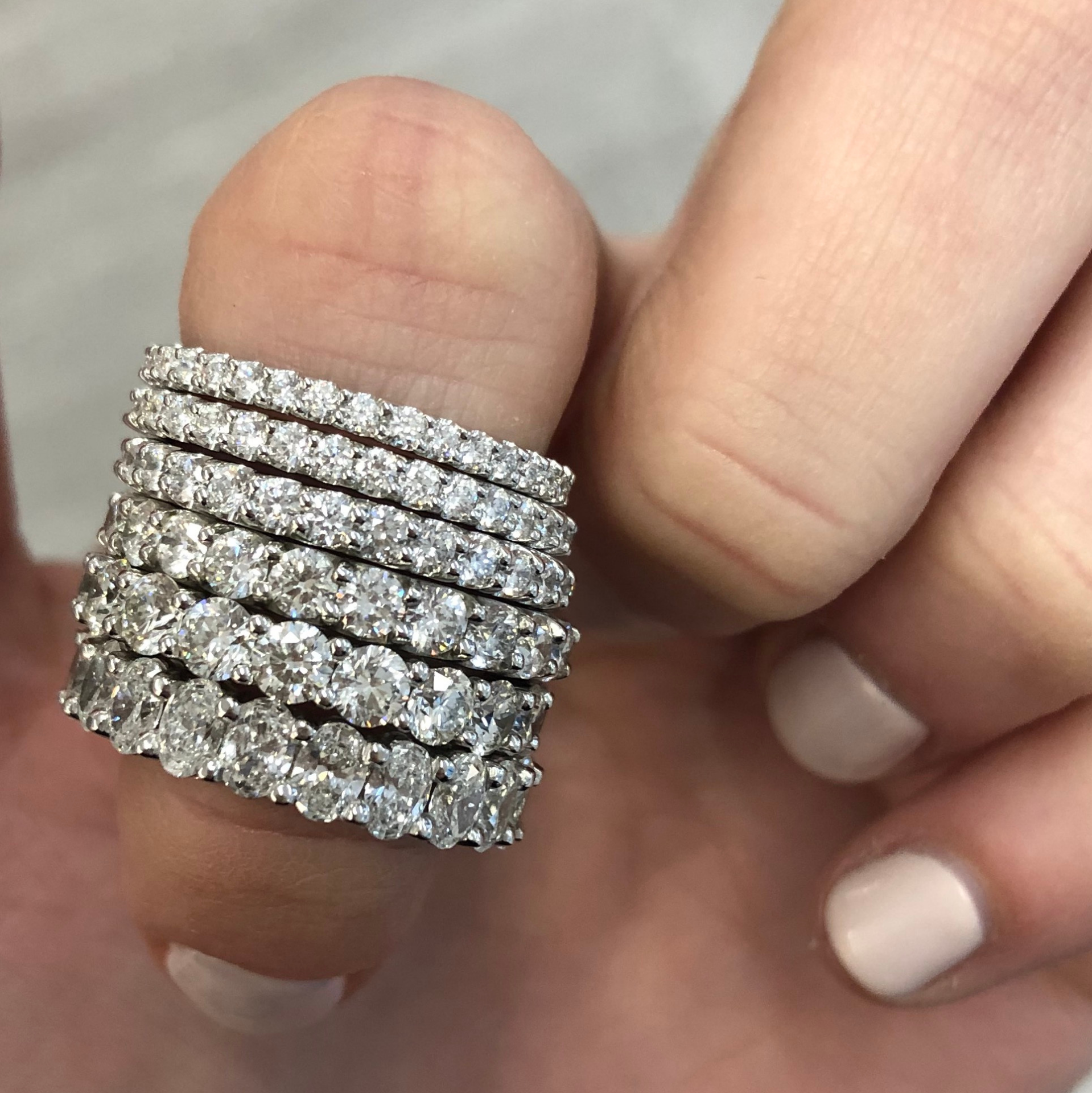 diamond eternity band stack