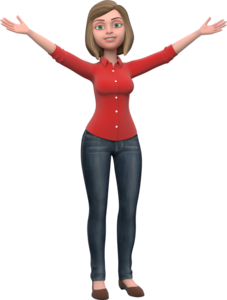 Ali posed with her arms out and up