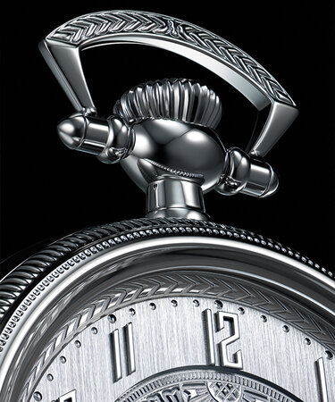 Silver-Tone Dial Stainless Steel Chain Pocket Watch 96A325 | Bulova